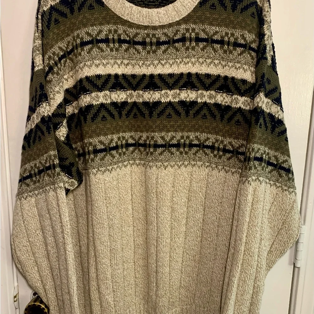 Vintage 90s Fieldmaster Nordic Knitted Men’s Pull Over Sweatshirt Size Large USA
